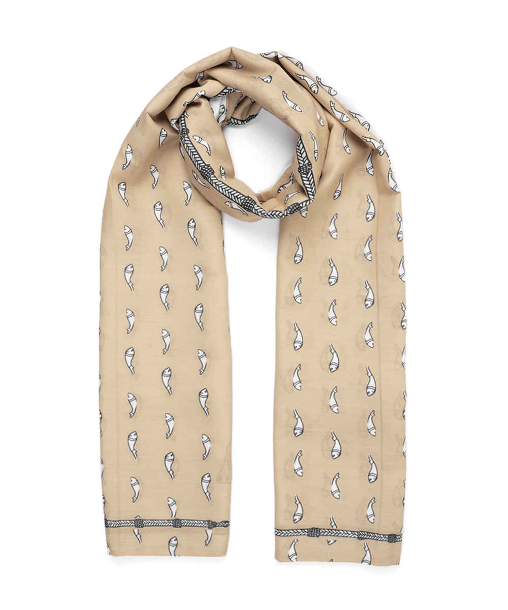 Main image of 女性传统双面棉质披肩 – Fish 款