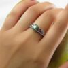 Thumbnail 2: 女款绿宝石银戒指 订婚款 Melorin