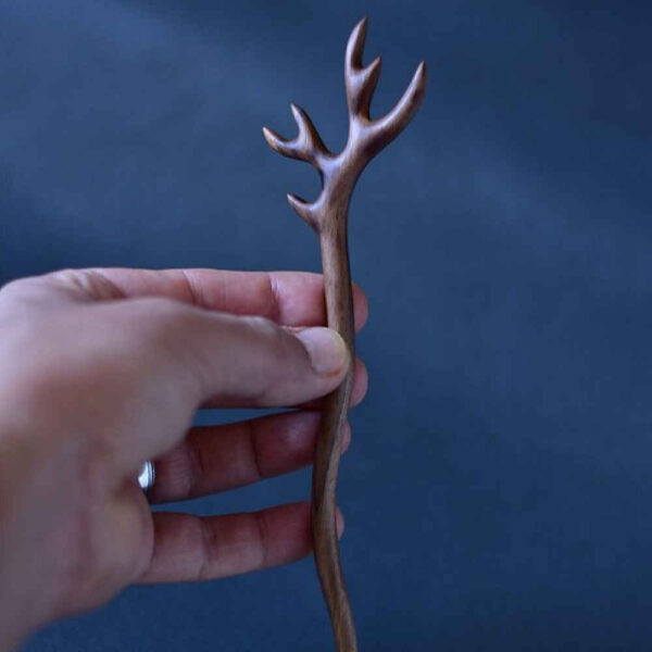 手工木制发簪 – 牛角设计，大号