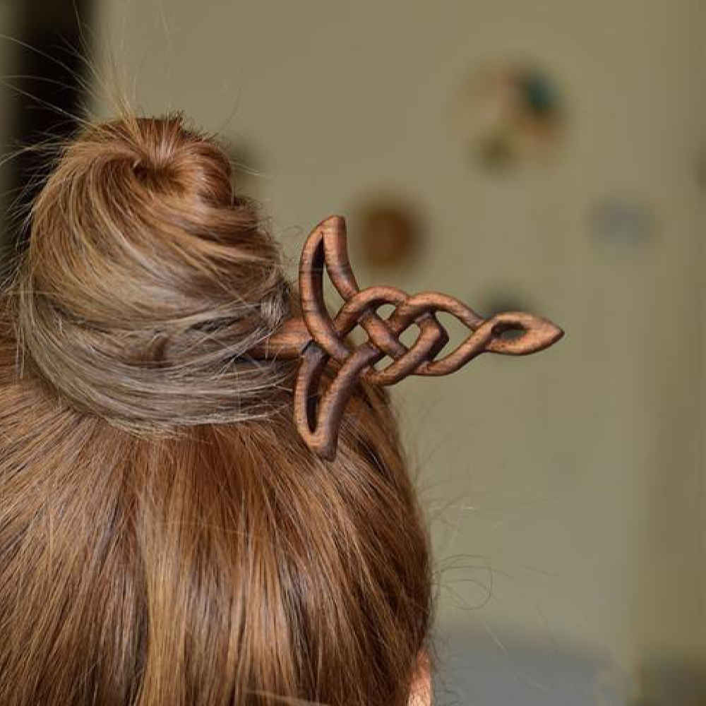 手工木制发簪 – 凯尔特设计,大号