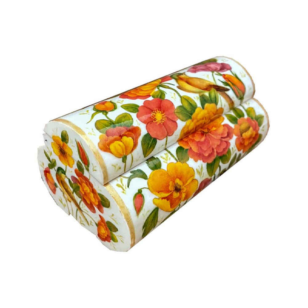 手工骨质首饰盒，波斯风格花与鸟图案