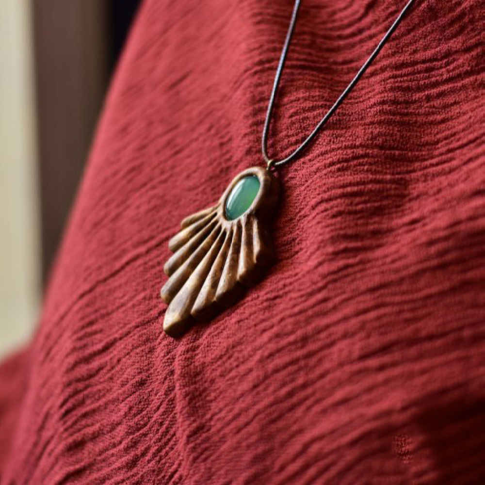 木质项链 手工艺术风格 Mesri