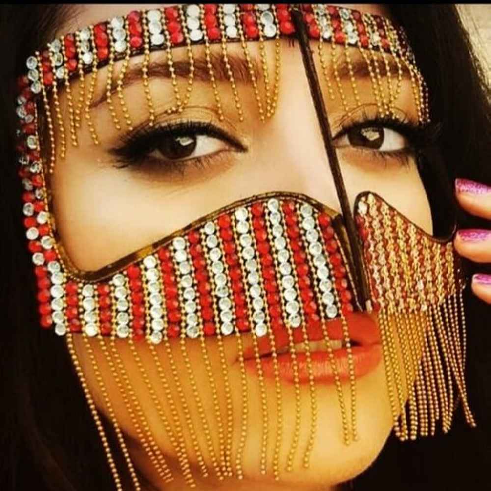 手工镶水钻 Battoulah 面具 – 波斯湾布尔卡 Rangi 款