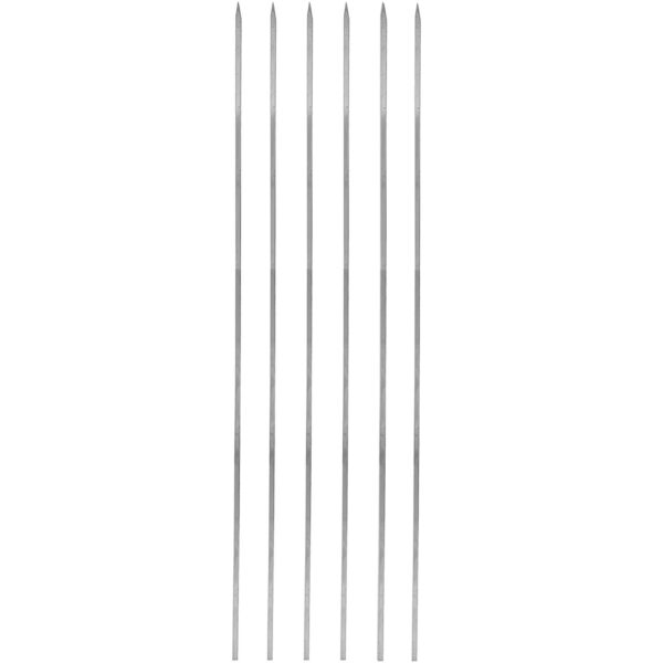 六支细钢制烤串（50 厘米）– 适用于肝脏烤肉及烧烤