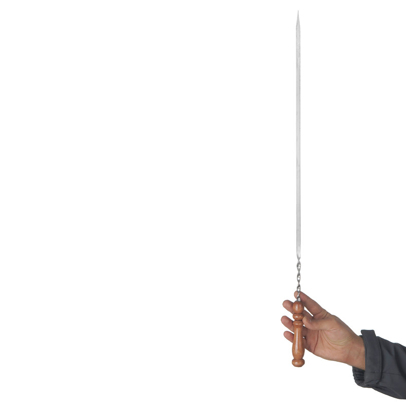 六支带木柄钢制烤串(60 厘米)– 适用于烤肉及烧烤