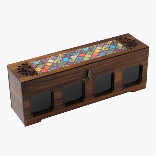 波斯风格木质香料架（含4个罐）——Ramina款