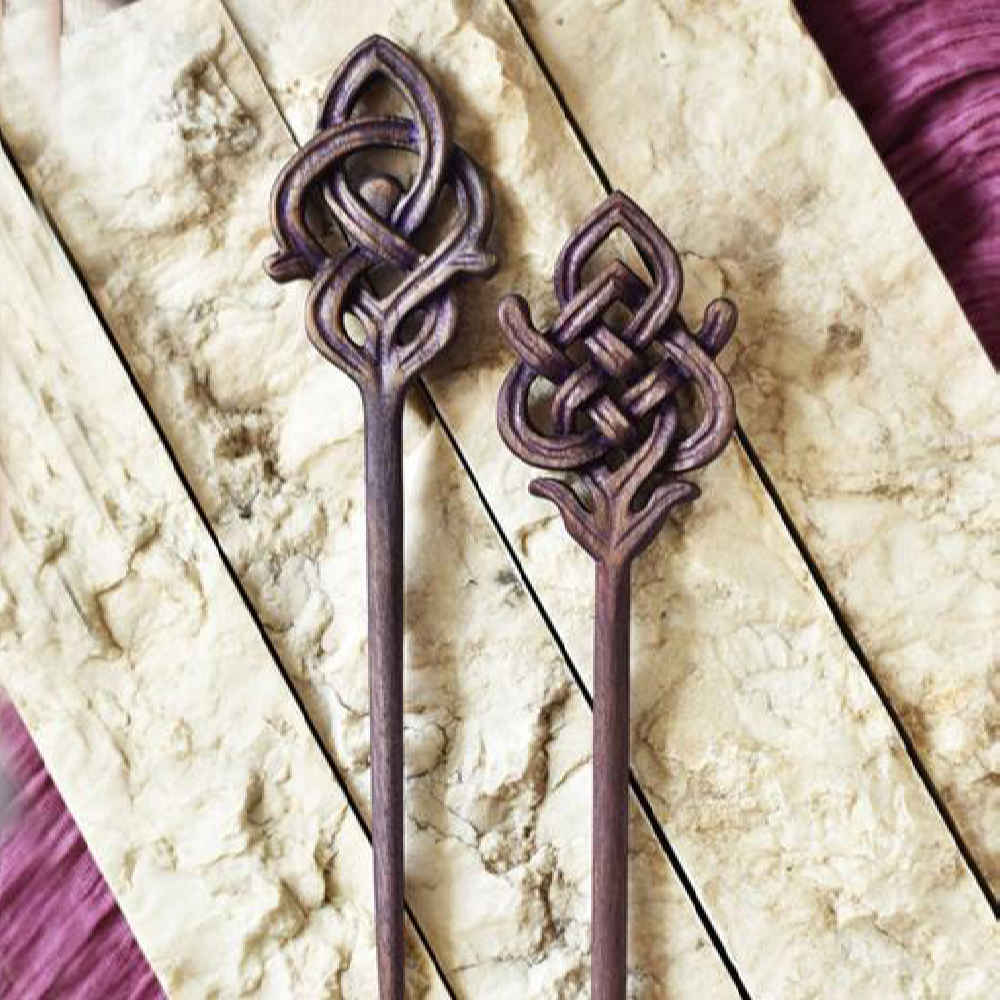 Main image of 手工木制发簪 – 凯尔特设计，大号 Eslimi