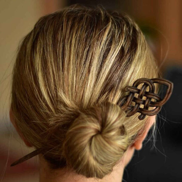 手工木制发簪 – 凯尔特设计，大号 Saghar