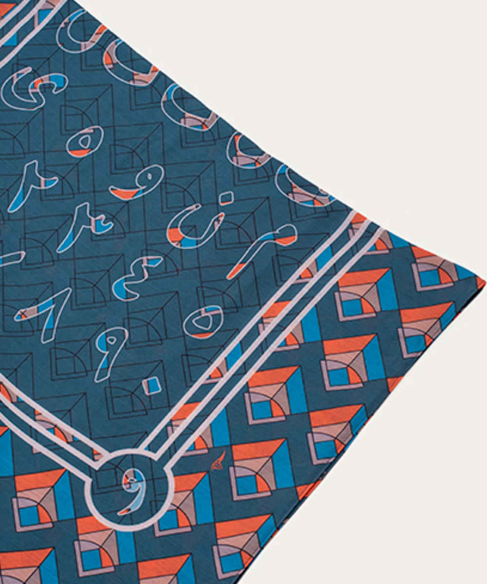 波斯印花女性披肩 – 艺术轻盈字母款