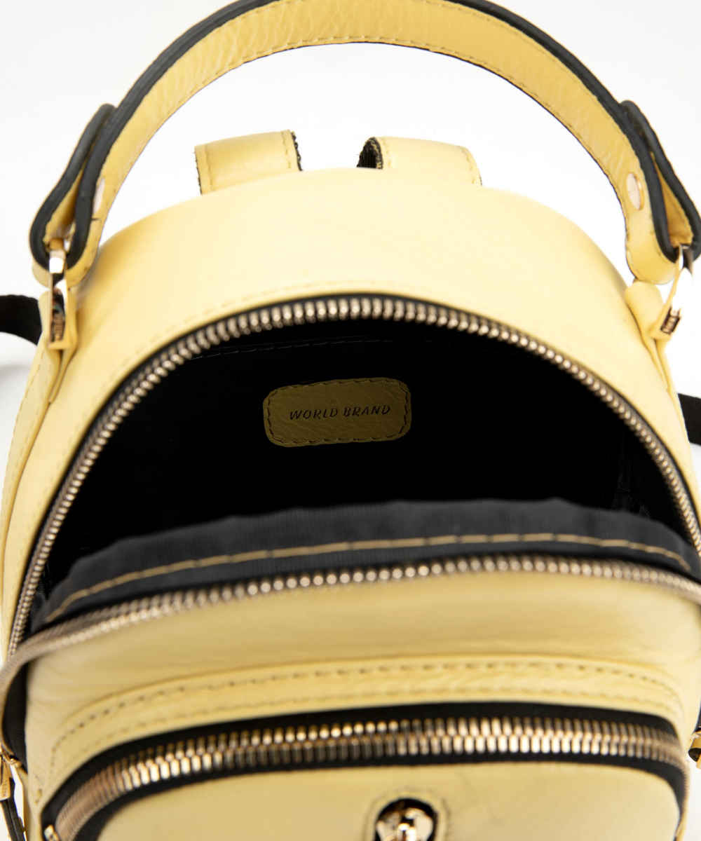 黄色皮革女士背包 – Maral 款