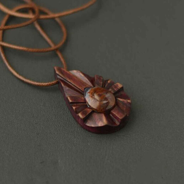 木质项链 手工艺术风格 珍珠露