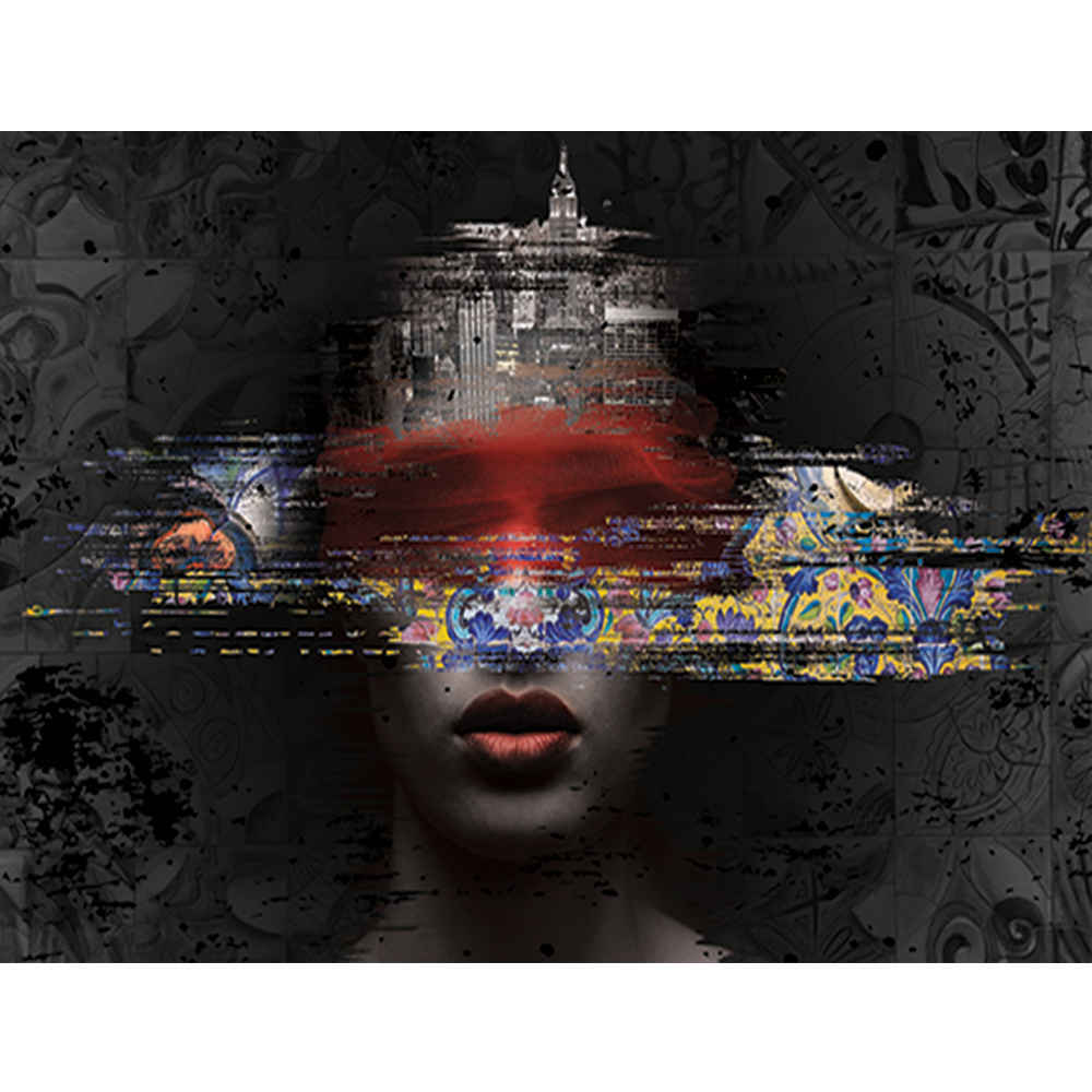 黑色抽象壁画款式 Zhivar，适用于现代室内设计