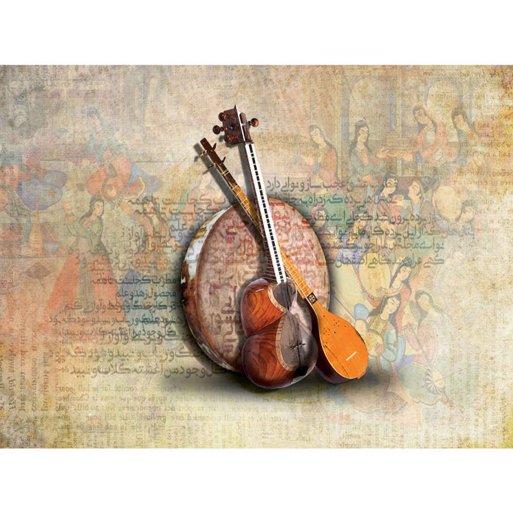 Main image of 波斯书法壁画款式传统乐器，适用于现代室内设计