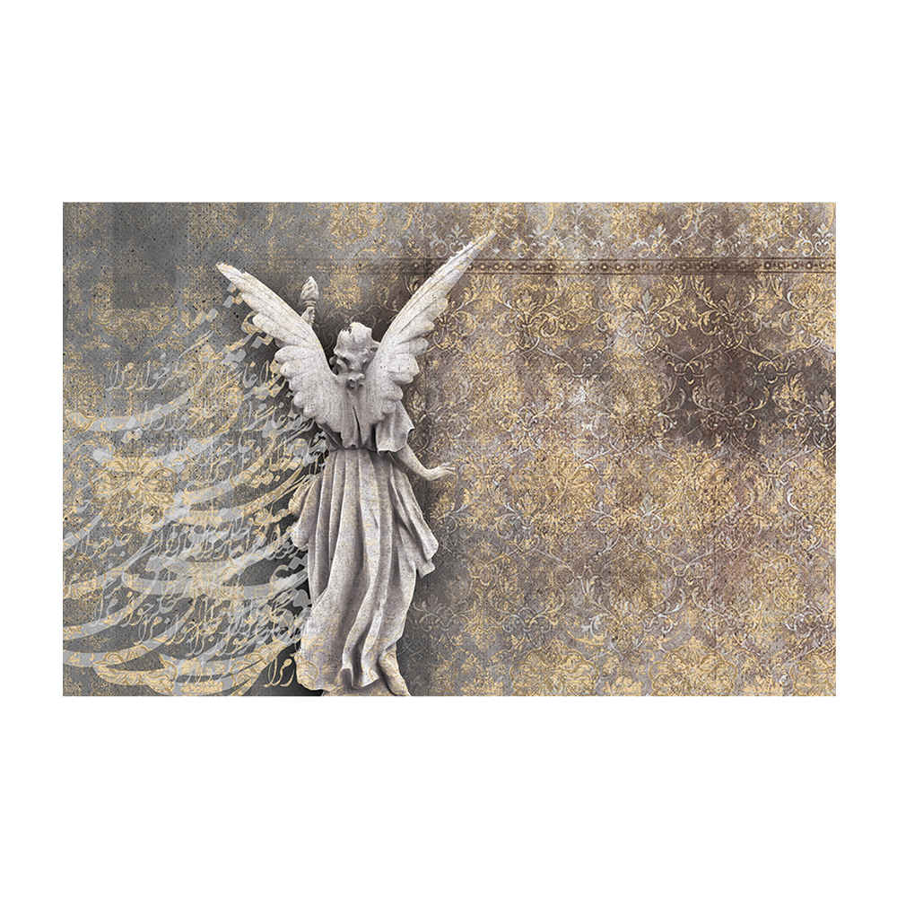 波斯灰色书法壁画款式 Donya,适用于现代室内设计