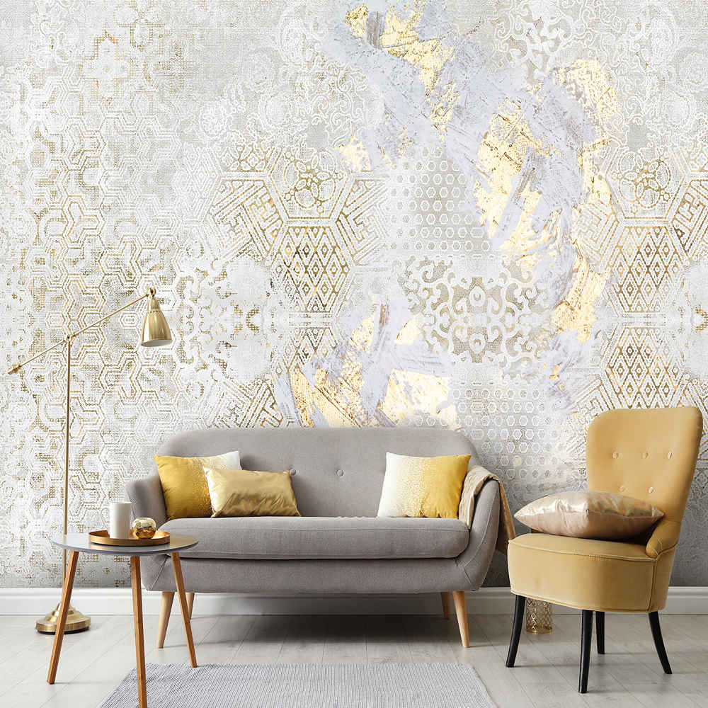 Main image of 灰色抽象壁画款式 Alma，适用于现代室内设计