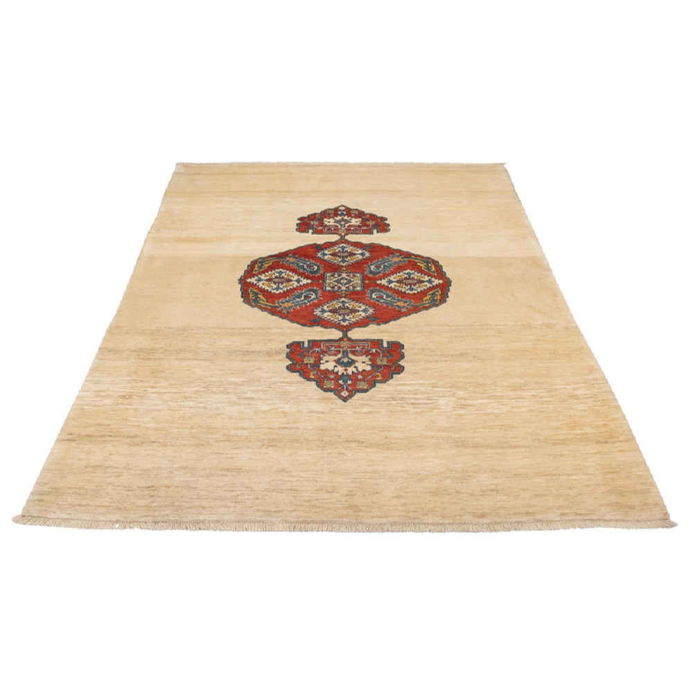 波斯地毯，羊毛手工结制 Riz Mahi 奶油色