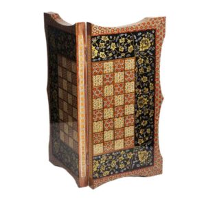 波斯 Khatamkari 木质象棋棋盘 – Dalbori 型
