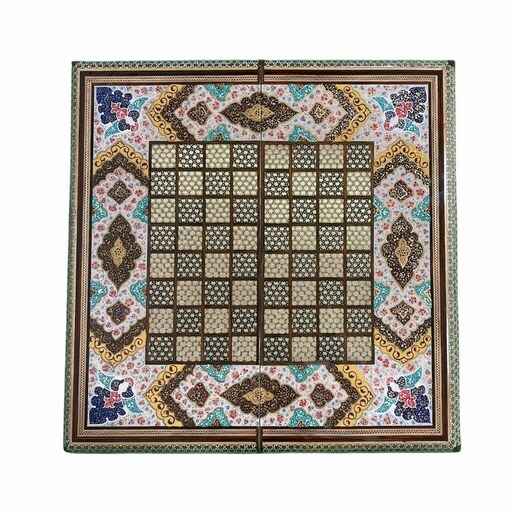 Main image of 波斯 Khatamkari 象棋棋盘 – Hatam 型