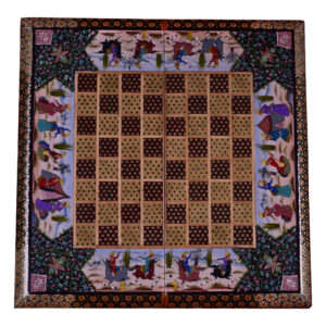 波斯 Khatamkari 象棋棋盘 – Majlesi 型