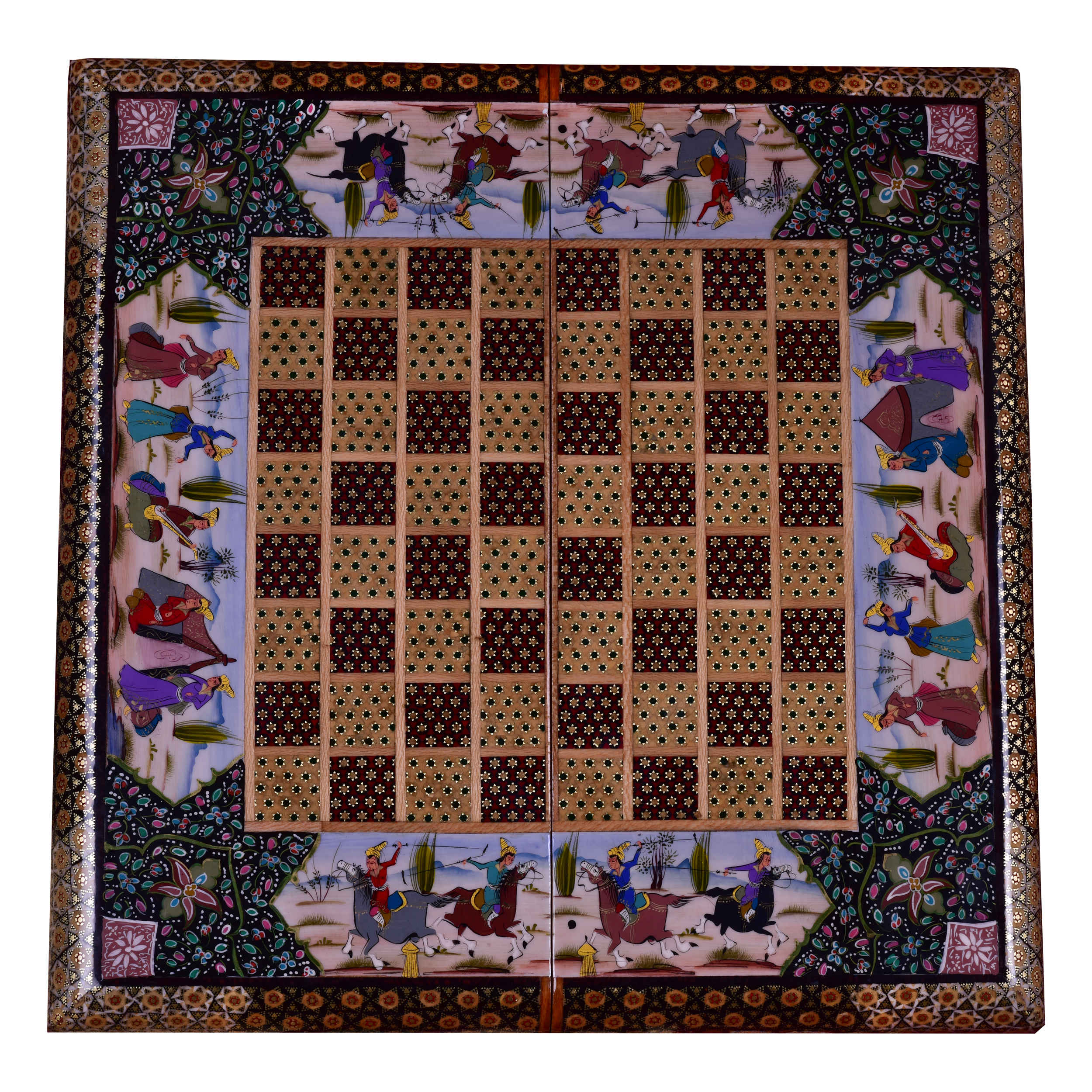 Main image of 波斯 Khatamkari 象棋棋盘 – Majlesi 型