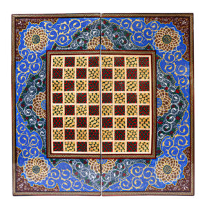 波斯木质镶嵌象棋棋盘 – Shamseh 型