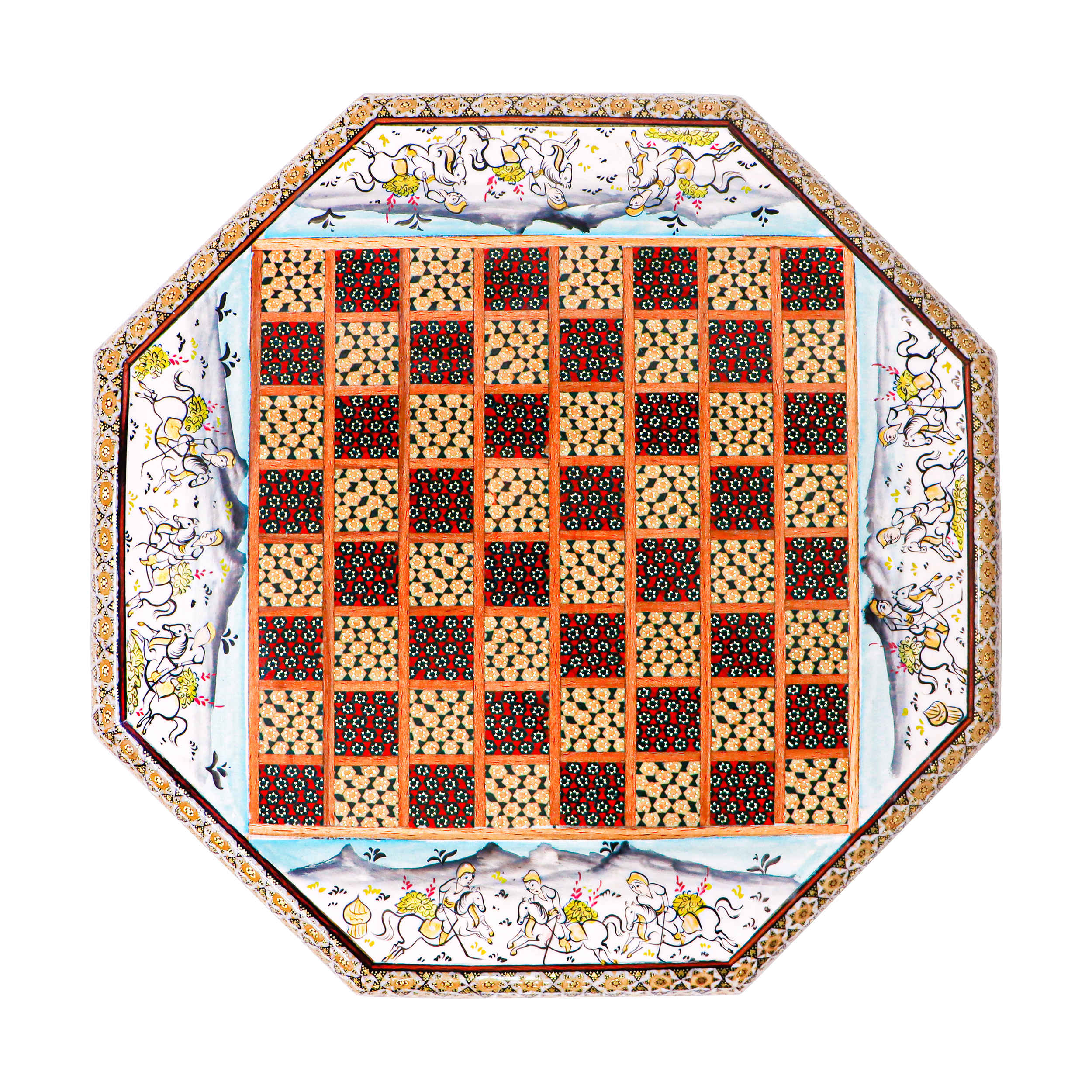 Main image of 波斯 Khatamkari 象棋棋盘 – Simaroo 型