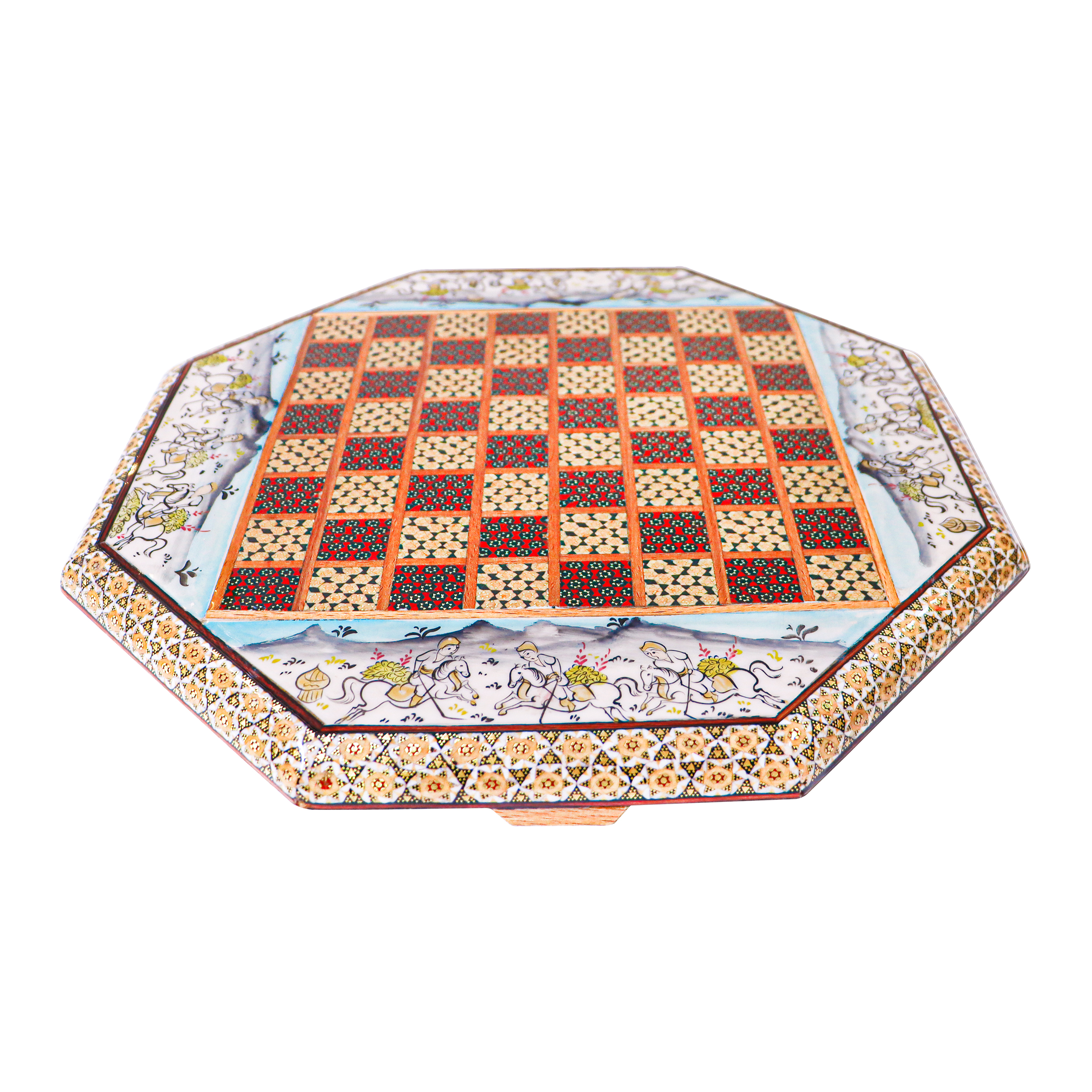 波斯 Khatamkari 象棋棋盘 – Simaroo 型