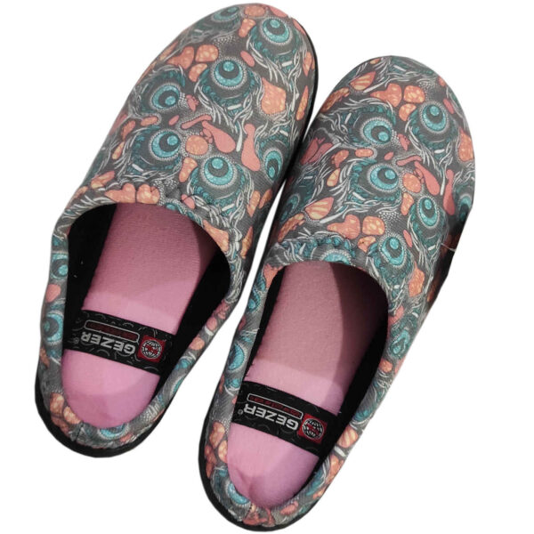 女款柔软灰色拖鞋 – 猫头鹰款