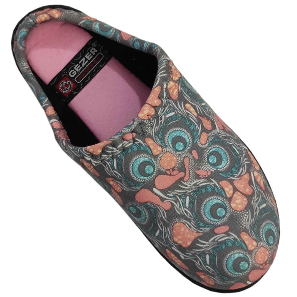 女款柔软灰色拖鞋 – 猫头鹰款