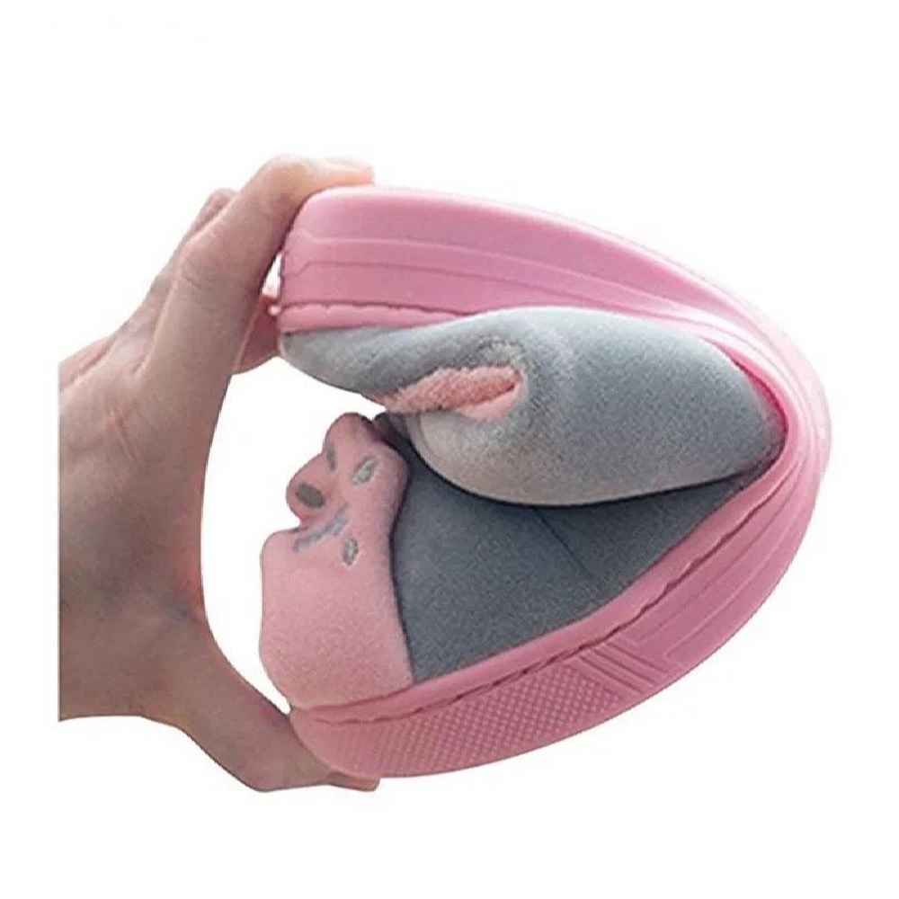 女款柔软毛绒拖鞋 – 猫款