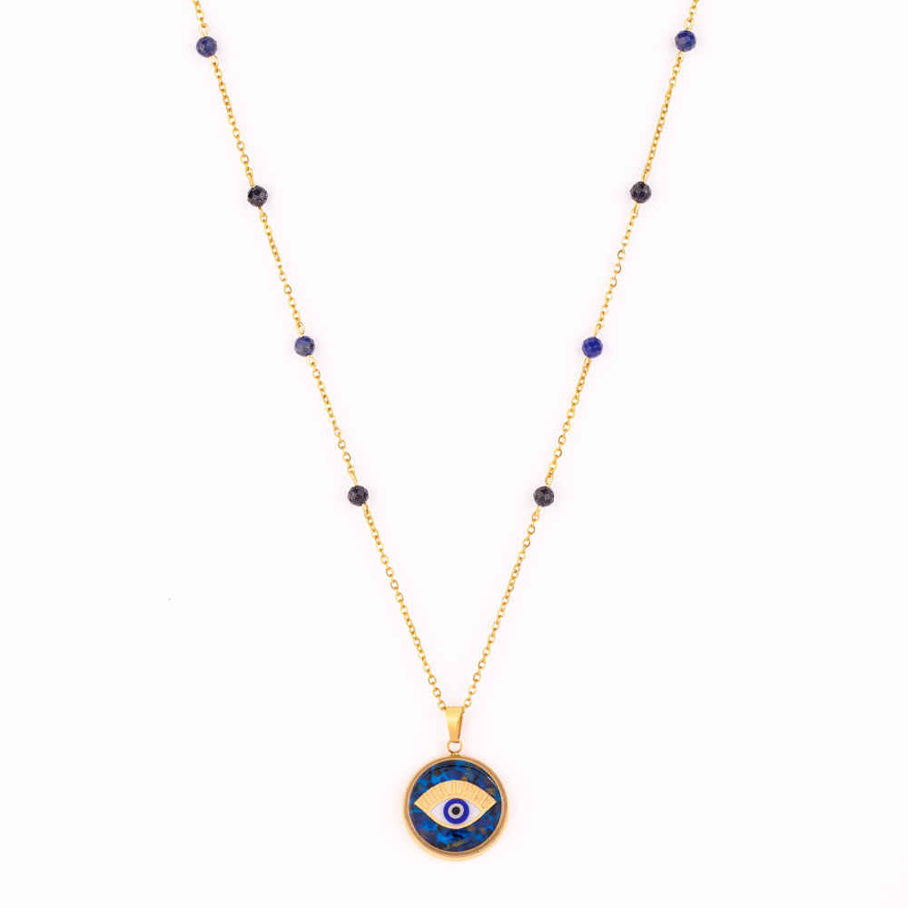 Main image of 女款波斯镀金项链 – Janan 款（带邪眼设计）