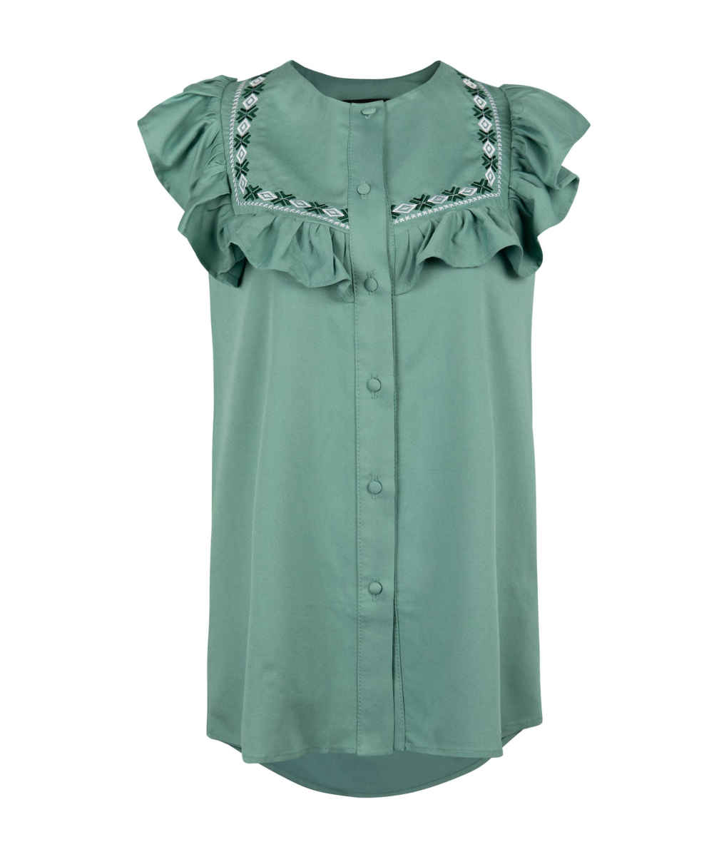 女士短袖刺绣衬衫 款式 Bornos