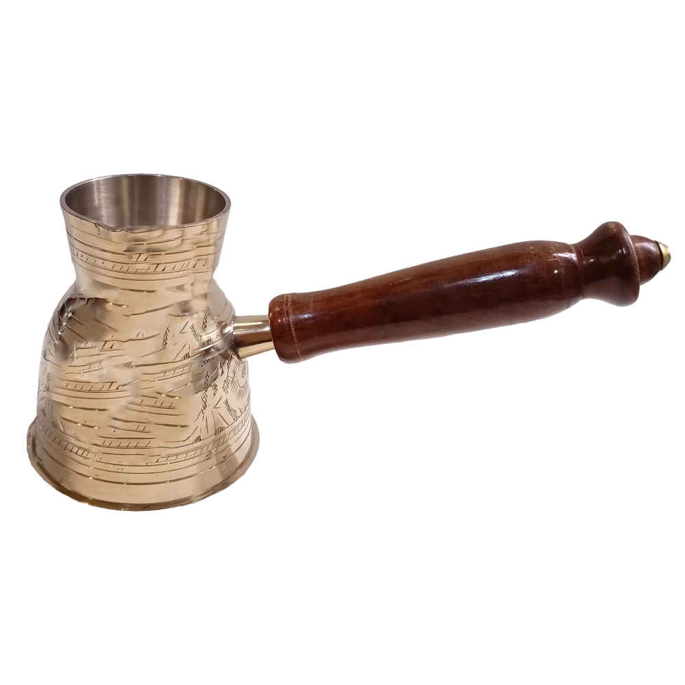 土耳其咖啡壶 – 传统黄铜Cezve/Ibrik,雕花Mahsan款