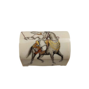 手工骨质首饰盒，波斯木槌球图案