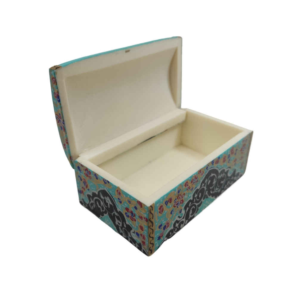 手工骨质首饰盒，波斯风格塔兹希布图案