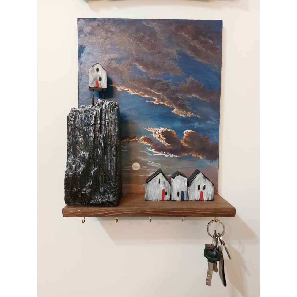 装饰墙面钥匙挂架 – 小屋设计款