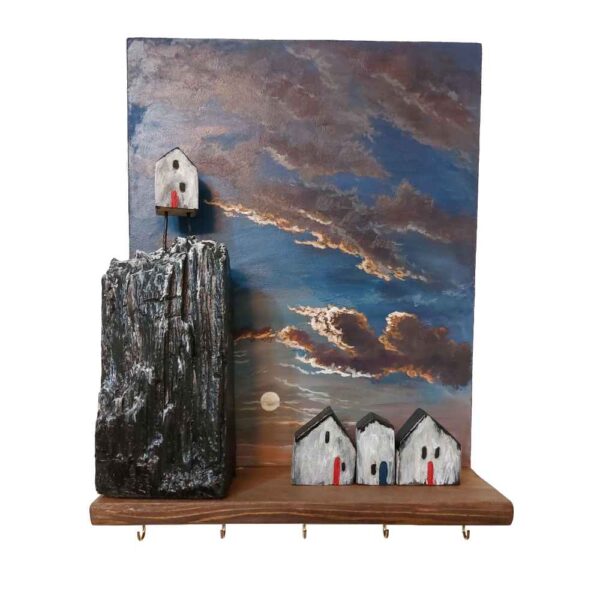 装饰墙面钥匙挂架 – 小屋设计款