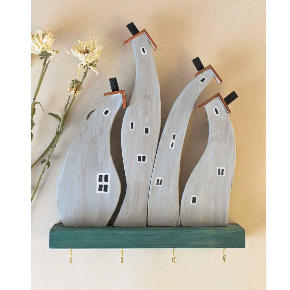 装饰手工墙面钥匙挂架 – 小屋设计款