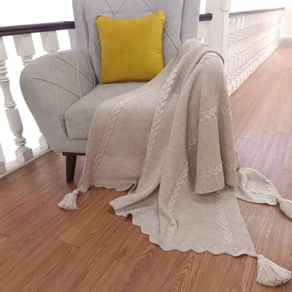 柔软轻盈针织沙发及床毯 – Azin款