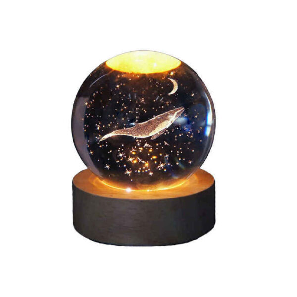 水晶球灯 幻想夜灯 – 月亮与鲸鱼