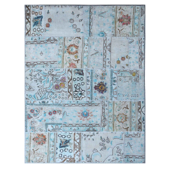 复古波斯手工打结拼布地毯 阿米兰