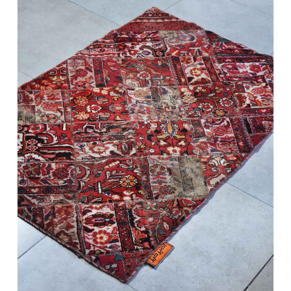 复古波斯手工打结拼布地毯 切尔蒂克