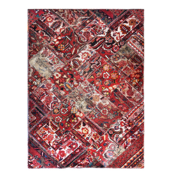 复古波斯手工打结拼布地毯 切尔蒂克