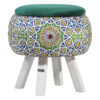 Thumbnail 5: 圆形天鹅绒脚凳 木质脚架 波斯艺术灵感 绿色 Emad