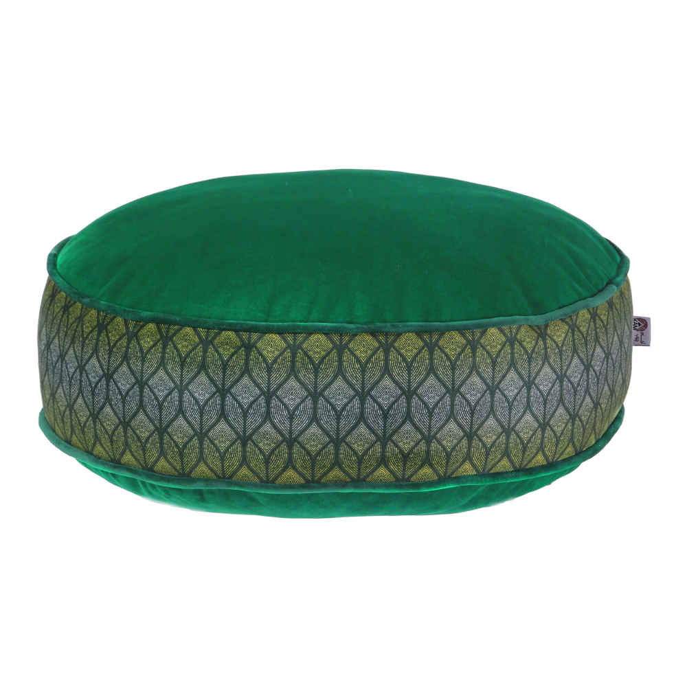 Main image of 波西米亚大号圆形天鹅绒坐墩 波斯艺术灵感 绿色 Melanie