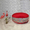 Thumbnail 3: 波西米亚大号圆形天鹅绒坐墩 波斯艺术灵感 红色 Karina