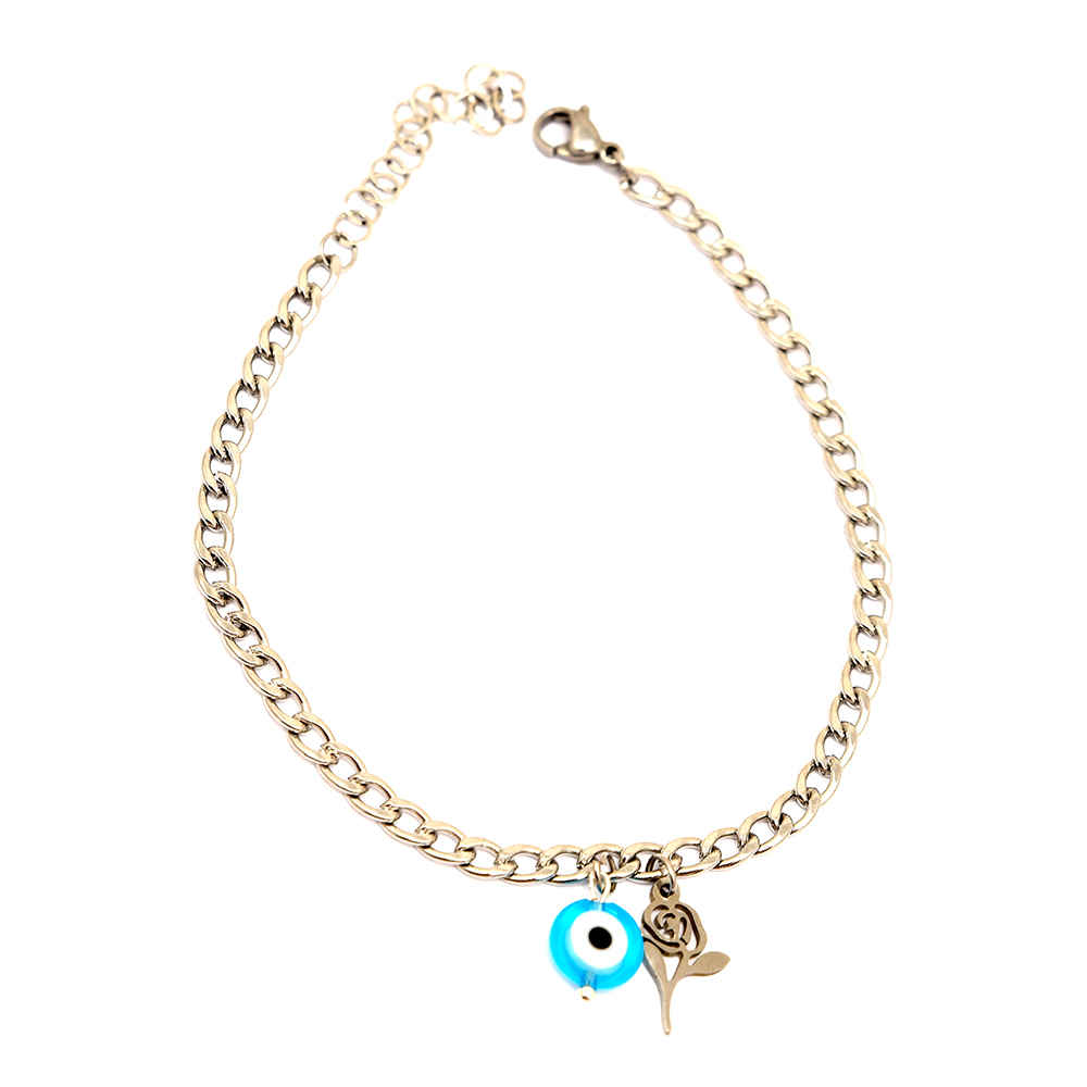 Main image of 钢制“邪眼”脚链，玫瑰款