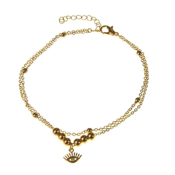 钢制分层“邪眼”脚链，Jana 款