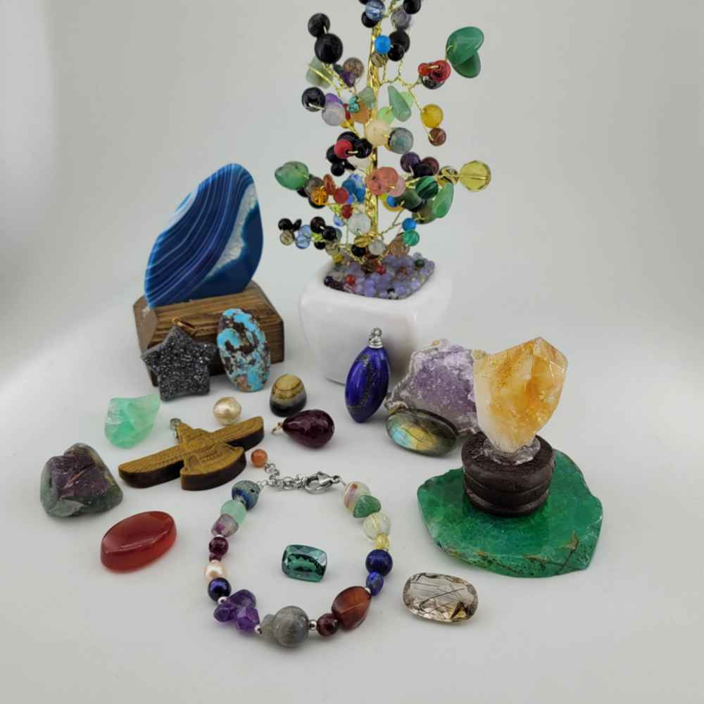 女士串珠手链 – 彩色轮穴石