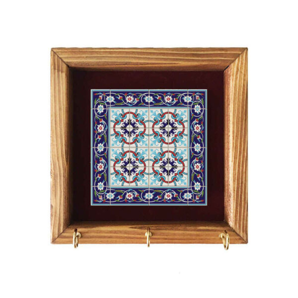 陶瓷墙面钥匙挂架 – 木质框架 & Hasti 款